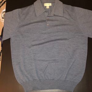 John W. Nordstrom blue 1/4 button sweater